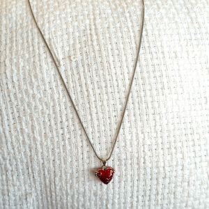 Red Filigree Heart Locket